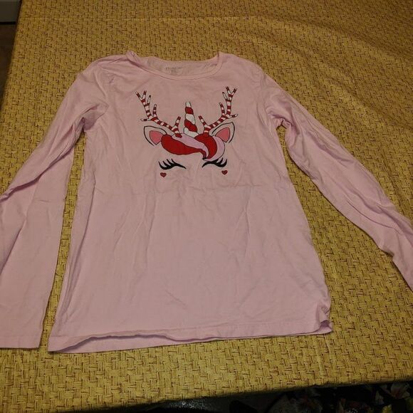 New The Children's Place Pink Christmas Unicorn Pink Pajama Set Women's XS - Picture 1 of 4